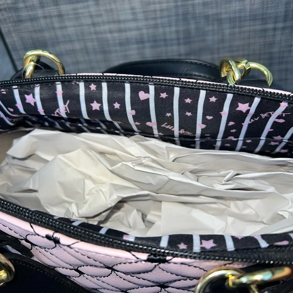 Betsey Johnson pinkish lavenderish satchel bag - Picture 5 of 7
